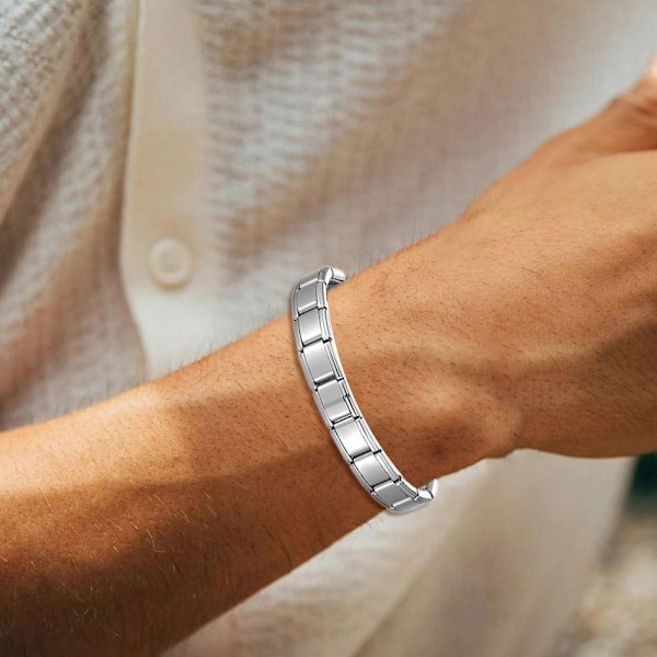 Italienskt modulärt klockarmband i rostfritt stål och amerikansk skarvning avtagbart elastiskt D0K3 Rose golden 1pcs