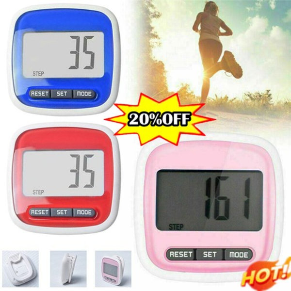 LCD Stegräknare Gång Jogging Kaloriräknare Distans Fitness+ Bältesklämma UK random color 3.5*11cm