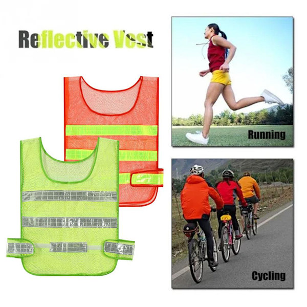 Reflexväst Löpning Säkerhetsvästar Jogging Cykel Kvällssport H 2pc One size