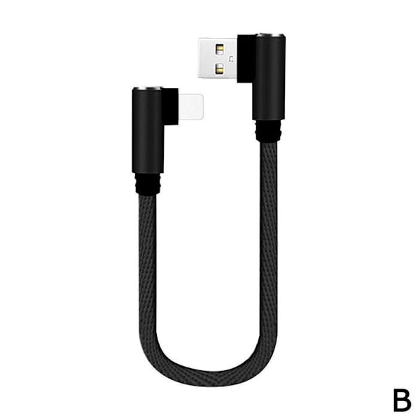 25cm kort laddningskabel armbåge USB C Typ C Micro USB 8Pin Cabl black for ios