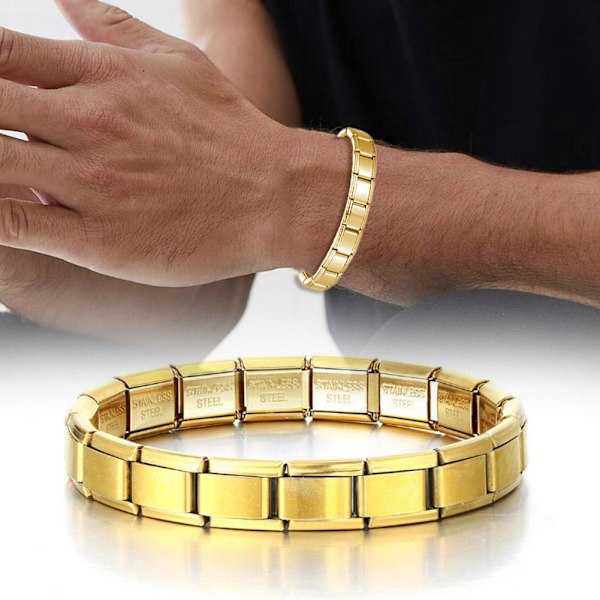 Italienskt modulärt klockarmband i rostfritt stål och amerikansk skarvning avtagbart elastiskt D0K3 Rose golden 1pcs