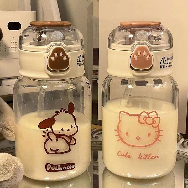 650ml Portabel Vattenflaska Med Sugrör Fri BPA Läcksäker Skolvattenflaska För Barn red 650ml