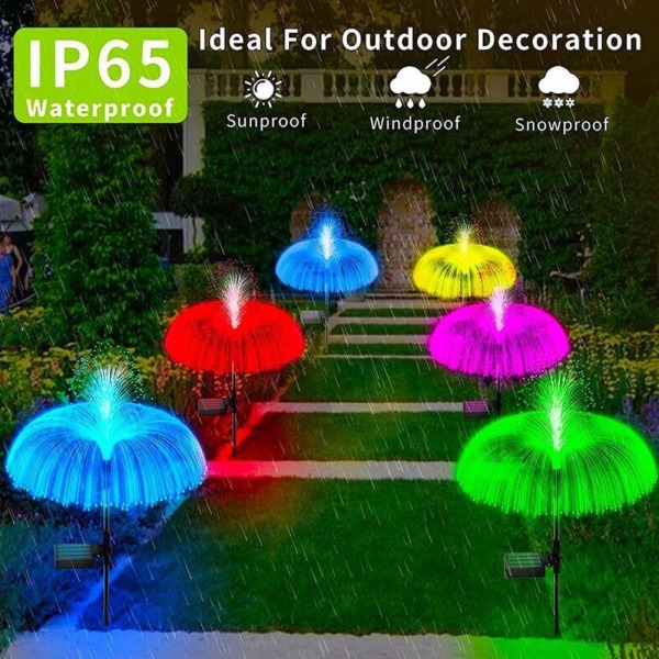 1/4 st Solar Power Trädgårdslampor LED 7Colour Change Jellyfish St B one size 4pcs