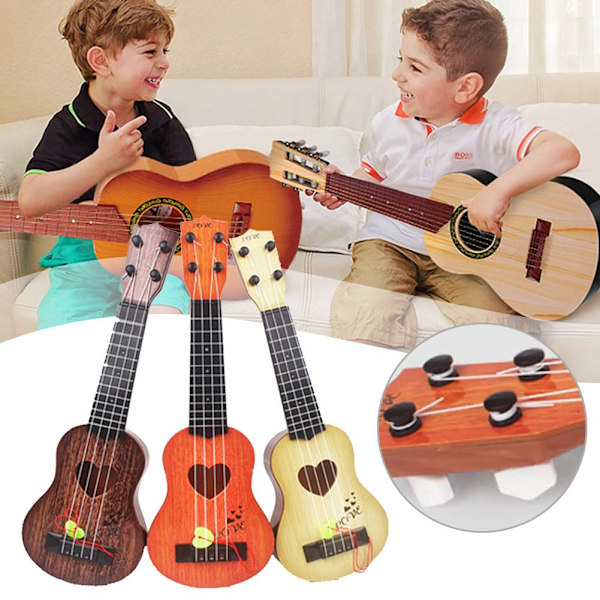 Mini Ukulele för Barn Leksaksgitarr Pedagogisk Musikleksak Gitarr Nybörjarinstrument I0n6 khaki one-size
