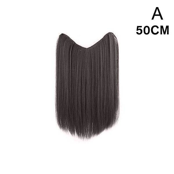 Hårförlängning Lång Rak Clip In One Piece Färg Syntetisk Hårstycke Lo A2F6  light brown 60CM