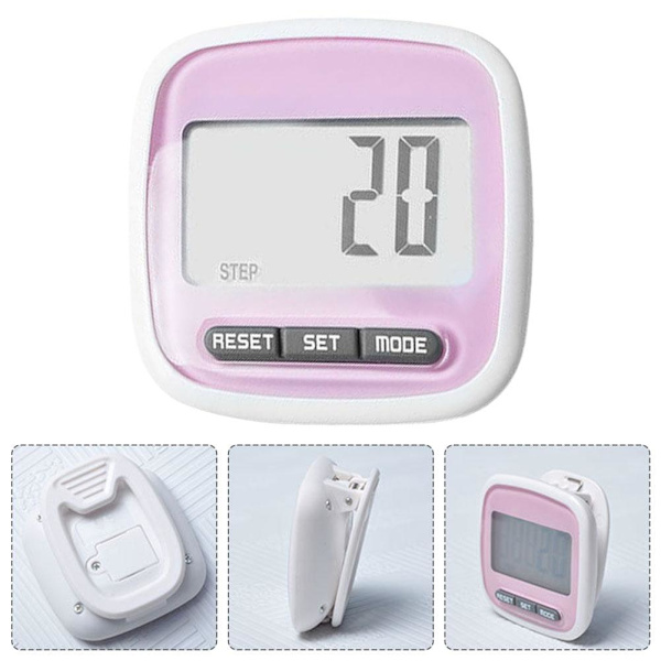 LCD Stegräknare Gång Jogging Kaloriräknare Distans Fitness+ Bältesklämma UK pink onesize