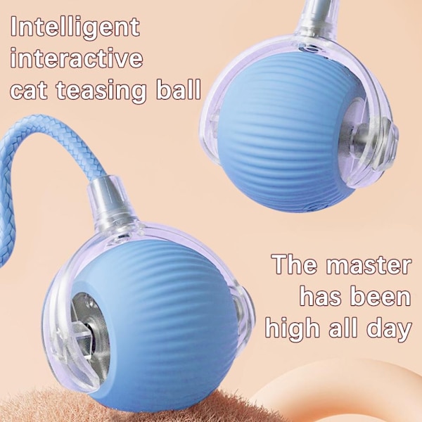 Smart Interaktiv Kattleksak Rullande Uppladdningsbar Automatisk Kattretarboll För Katter Och Kattungar M1e8 Blue 1pcs