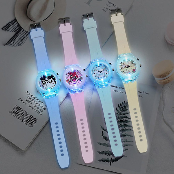 Söt Tecknad Barn Lysande Klocka Jelly Melody Led Quartz Klocka Gåvor Elementär Silikon Flickor Z7e2 Yellow One size