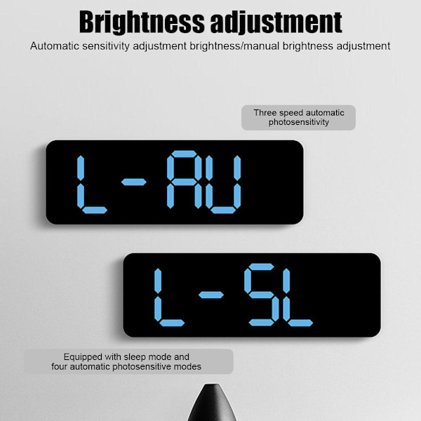 Med kalenderdatum Temperatur LED Stor Display USB Digital Väggklocka R9 Black shell green light 1pcs