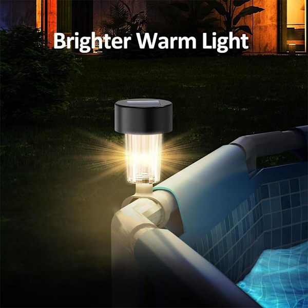 Solcellsdriven LED-lampa för pooler, utomhus, staket, dekorativ UKGJ Vattentät 9CL5 Solar LED Pool LightB 6pc