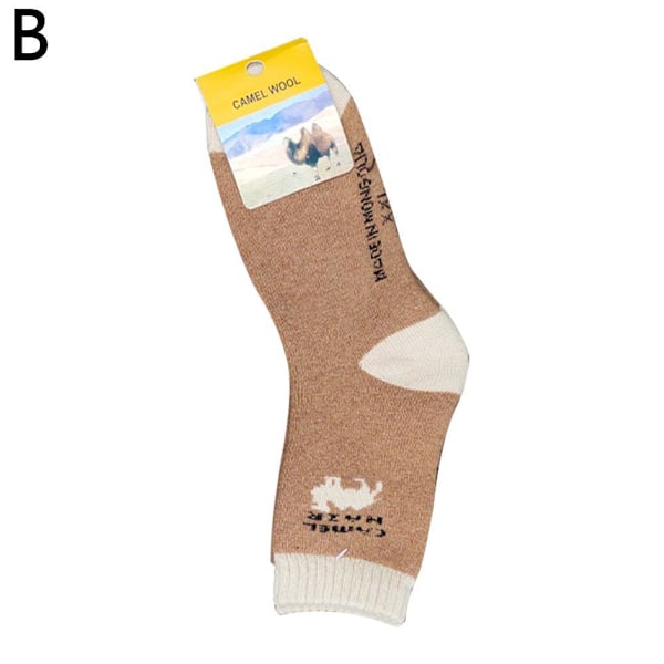 1/5 par vinter kamel varma par utomhus kallt väder ull strumpor BrownB L(40-45) 5pcs