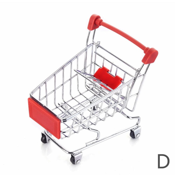 Mini Shoppingvagn Barn Leksaksvagn Stormarknad Skrivbord Tidy S red one-size