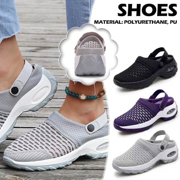 Luftkudde Slip-On Andas Mesh Walking Running Sneakers Low Purple 40 c54b |  Purple 40 | Fyndiq