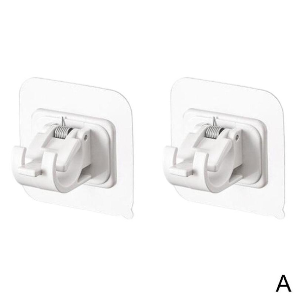 Självhäftande Gardinstång Väggfästen Krokar Justerbar Handdukshållare Badrum Hemfixering P9g2 white 2pcs