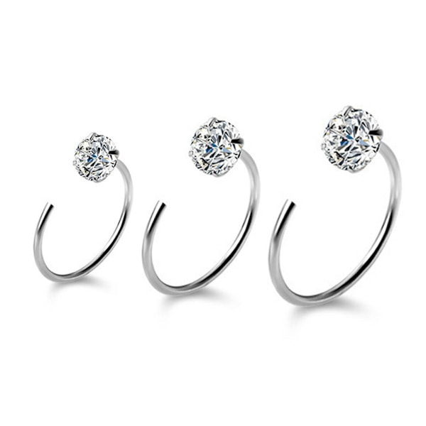 Örhängen Dam Zircon Earbone Ring Örhängen Simple Titanium St 8mm 1 pc