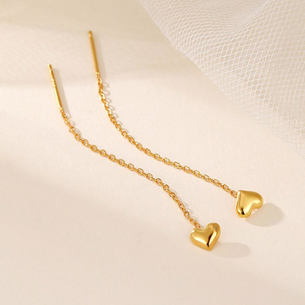 Love Öronkrokar Kvinnliga Nya Hjärtformade Tofs Örhängen Hängande Örhängen' C39C Golden One size