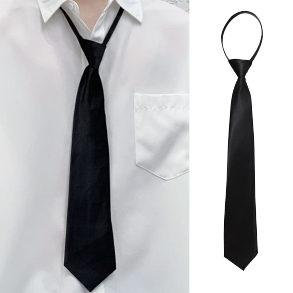 Zipper Tie Black One-pull smal version av den brittiska trenden Fo blackB 48*8cm