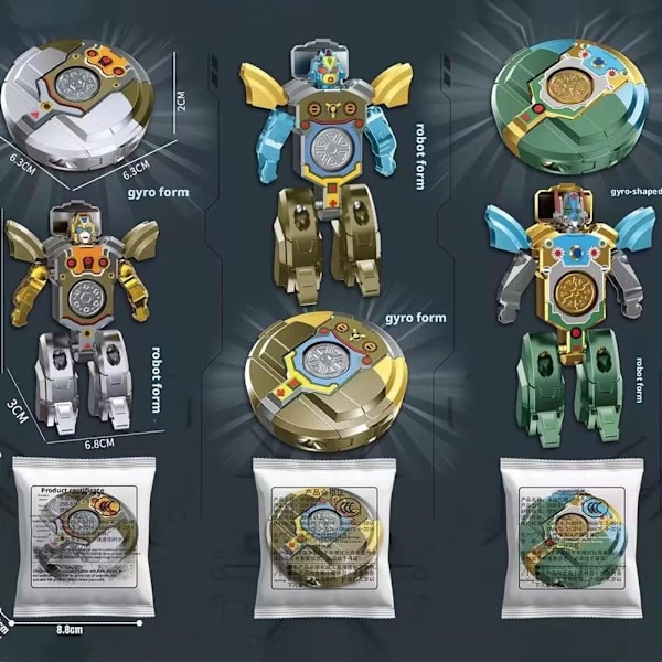 Barn Förvandlar Dinosaurie Mecha Tank Robot Kreativ Spinner Fidget Dekompression Fingertopp U5w1 green 1pcs