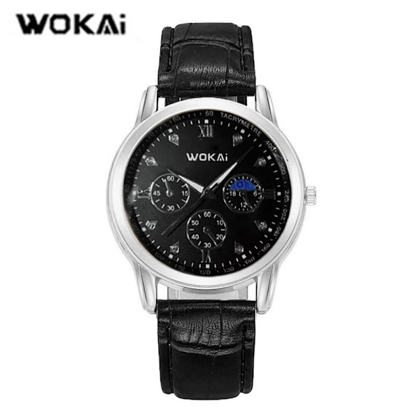 Enkel Herrklocka Lyx Stor Urtavla Mode Quartz Sport Herrklockor Business Klocka Vattentät L6K2 Black One size