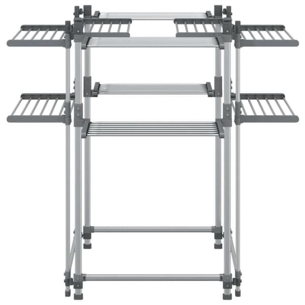 Tøjstativ Aluminium 107 x 107 x 120 cm 33 m Sammenklappelig 2 Niveauer Sølv Silver
