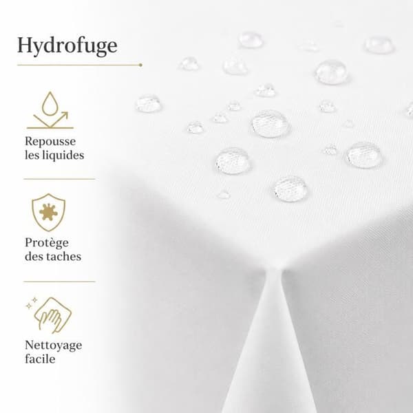 Sæt med 5 Vandafvisende Hvide Duge 170 x 130 cm – Vaskbar Polyester Rektangulær Dug til Bryllupsreception Vit