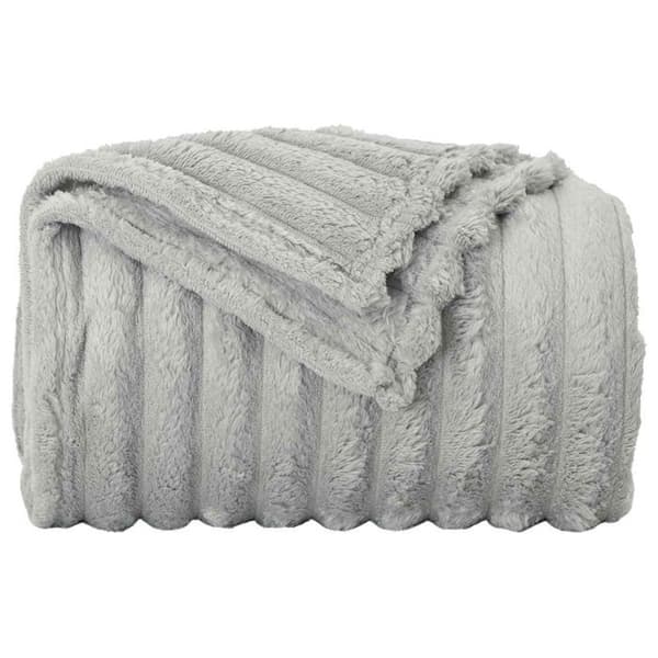 VidaXL Harmaa peitto / heitto 240 x 220 cm pehmeää polyesteria Harmaa
