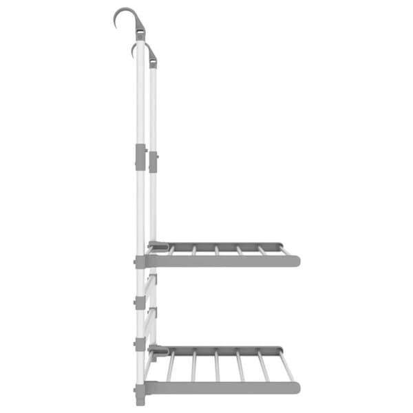Tøjstativ Balkon Aluminium 54 x 25 x 42 cm Foldbart 2 Niveauer 7 m Sølv Silver