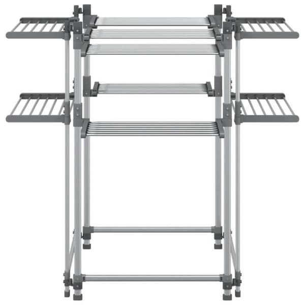 Tøjstativ Aluminium 107 x 107 x 120 cm 33 m Sammenklappelig 2 Niveauer Sølv Silver