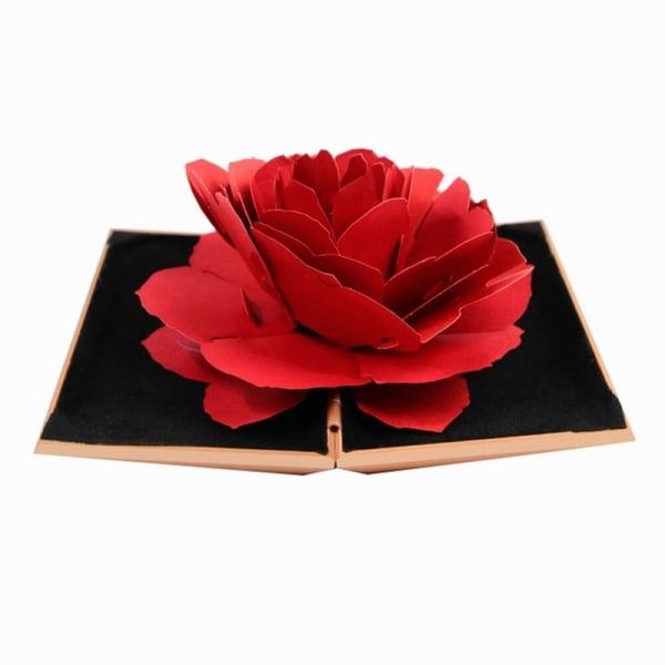 TG Ringask med 3D Ros i papir - Rosa Rosa