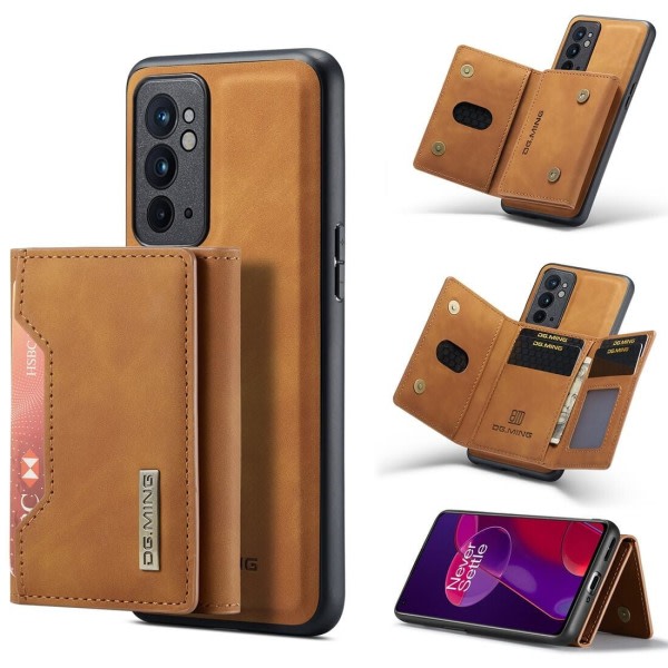 DG.MING 2 i 1 Foldbar pung & magnetisk etui til OnePlus 9RT 5G Brun