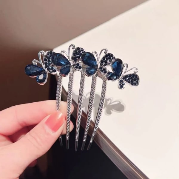 TG Elegant diamantbesatt glitrende krystall sommerfugl hårkam sidehårklemmer Hårstylingtilbehør Metallhårklemmer