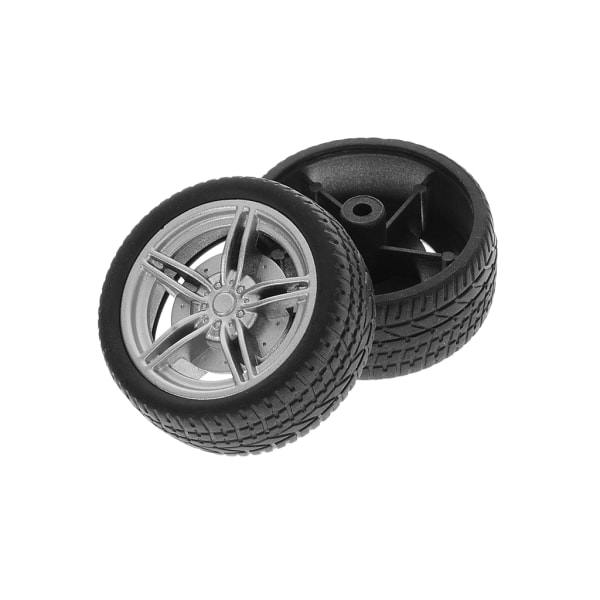 4 stk Simulerings Gummi Dæk Hjul Legetøj Model DIY RC Reservedele