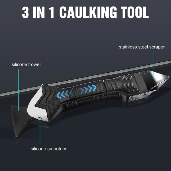10-osainen Silikonpoistotyökalusarja, 3-in-1 Saumakaventaja Tiivistysaineenpoistaja Kaavin, Sininen Tiivistysväline Silikon, Poistaja Saumaväline Sauma