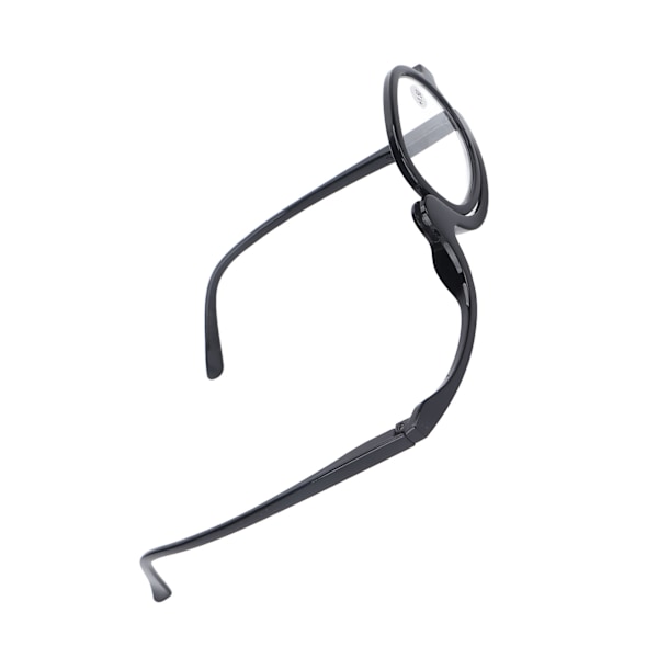 Forstørrelsesmakeupbriller med foldbar linse, ensfarvede makeupbriller i sort (+1,50)