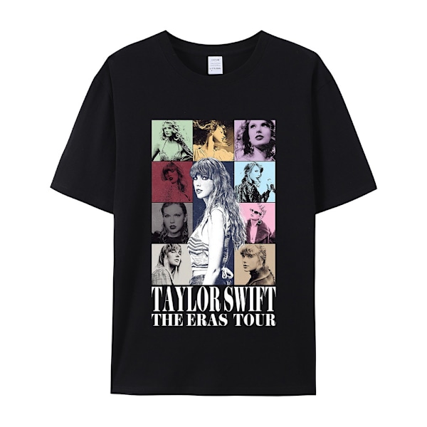Taylor Swift trykt T-shirt med korte ærmer til kvinder - sort M sort svart M