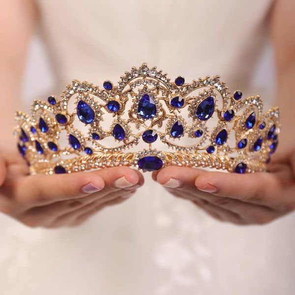 TG Vintage Röd Queen Crystal Tiara Crown med kam Halloween