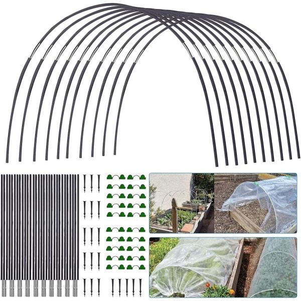 Hagebuer for nett, Hagebuer Drivhusram, Drivhusram Hagebuer, DIY Drivhusbue sett, Polytunnel støtte ram for hage 30pcs (10pcs)