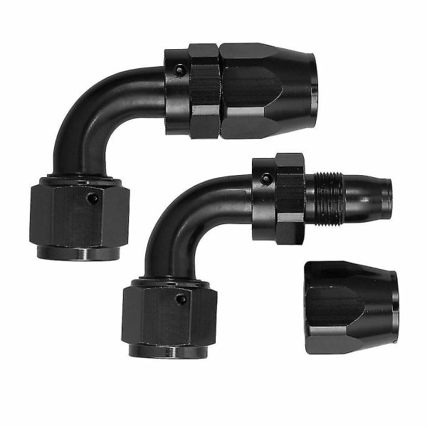2x An -10 An10 Slangekobling Jic 90 Grader Rask Strøm Stealth Black Slange UK Lager