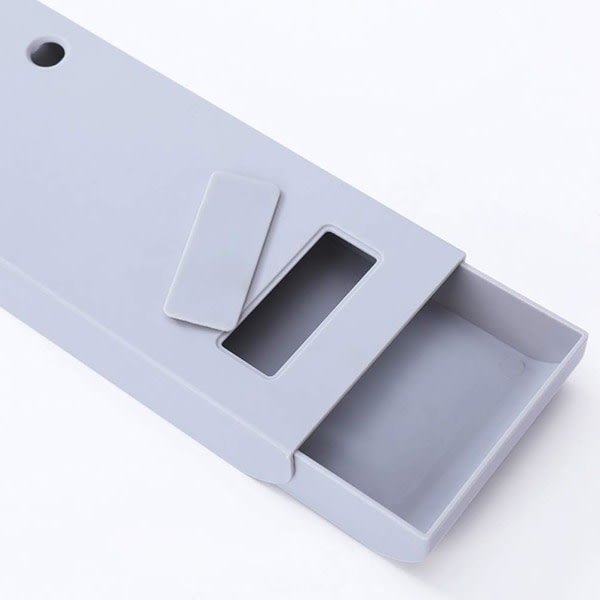 Galaxy Paket med 2 Dold skrivbordsgolvförvaringslåda under skrivbordet Självhäftande pennlåda osynlig låda typ (grå)