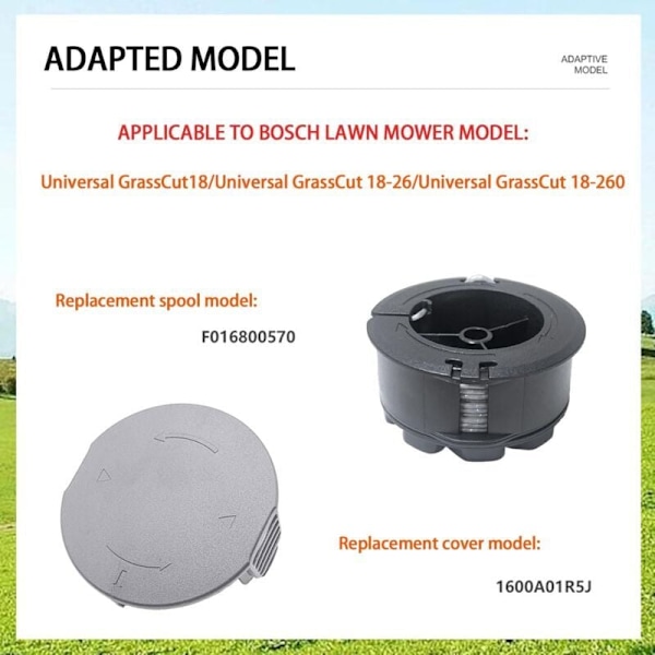 Sett med 3 erstatningsspoler for UniversalGrassCut 18V-26/18V-260/18/18-26/18-260, for ‎F016800570 og 1600A01R5J (6 m, 1,6 mm)..DEBUNS