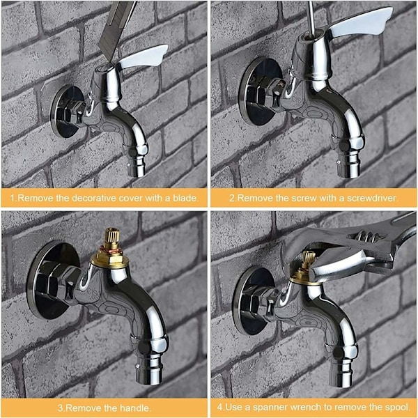 Keramisk skivehode, par med universelle erstatningspatroner i keramikk for kran, 1/2\" kvart omdreining 20 hakk x 51 mm