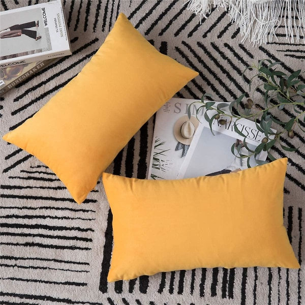 Soffputetrekk 12x20 oransje-gul: 2-pakning (12in*20in, gul)