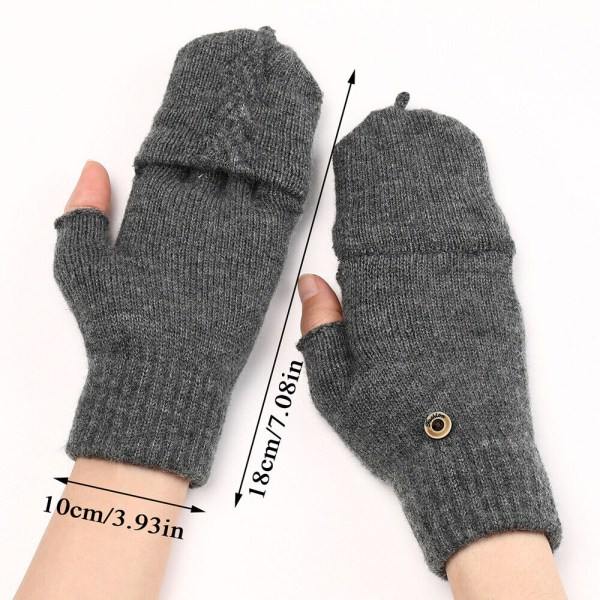 Vintervarme Mænd Dame Tykke Flip Handsker Fingerløse Handsker Halvfinger Handsker