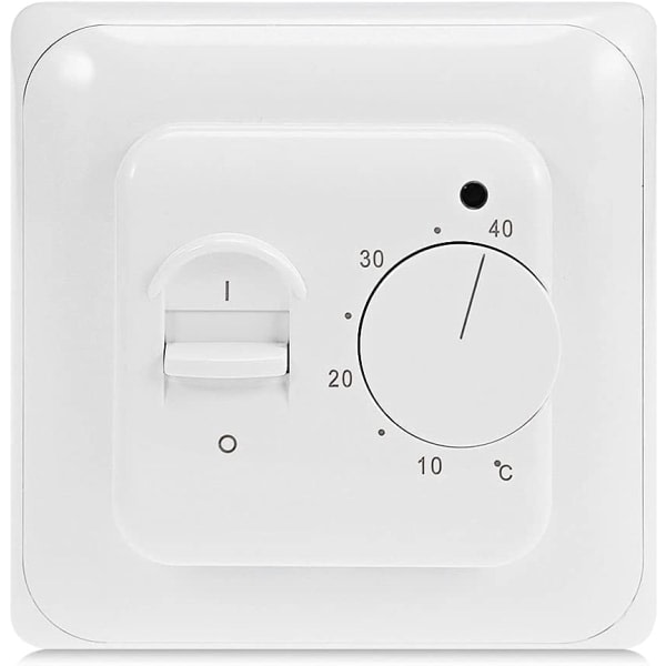 Manuell elektrisk golvvärmetermostat med AC 220V 16A sond, mekanisk golvvärme termostatregulator [Energiklass A+++]