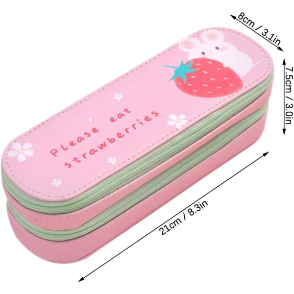 Galaxy Case med stor kapacitet Makeup Kosmetikv?ska Organizer Dubbellager S?t Kawaii Design (Hamster Rosa)