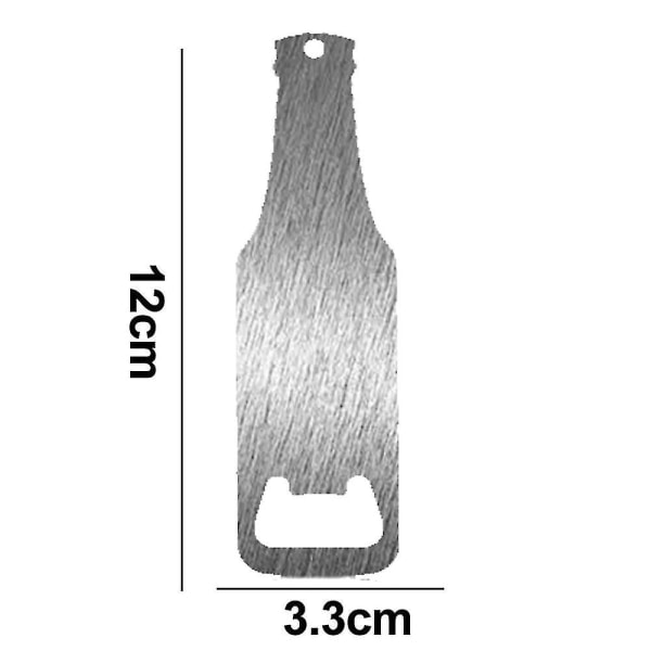 Flat flaskeåpner i rustfritt stål, ølflaskeåpner for kjøkken, bar eller sølv