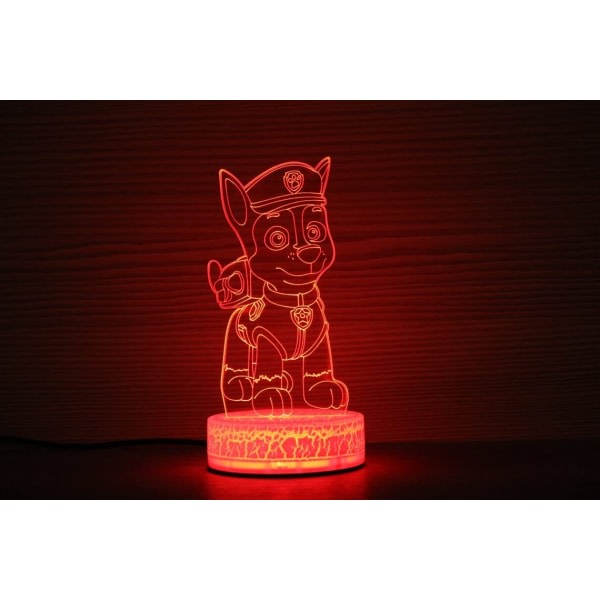 Paw Patrol lampa 3D Illusion Night Light, Fj?rrkontroll bord