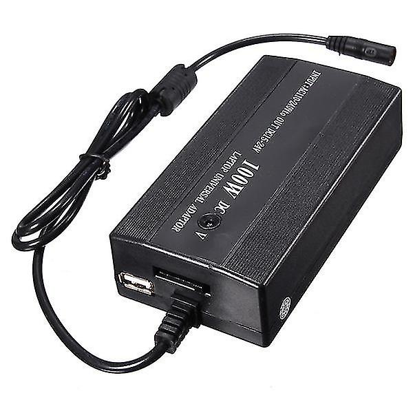 100W Universal AC DC- strømforsyning med USB-port & DC-bilkontakt