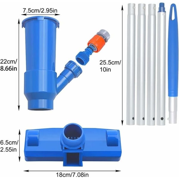 Mini Pool Jet Dammsugare Pool Dammsugare Ovanjord Pool Rengøring Kit Verktyg Bærbar pooldammsugare for løv Smuts og sand