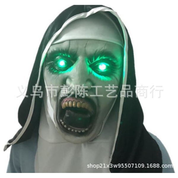 Glødende klovnemaske cosplay Halloween horror hodeplagg tilbake sjel klovnemaske ny tilbake sjel klovn Open-mouthed Sister [Green Light]